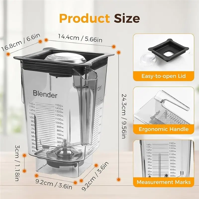 Blendtec 블렌더용 AT28-90Oz 교체용 용기, 클래식/디자이너/프로페셔널 시리즈용 Wildside+ 컨테이너 피처용