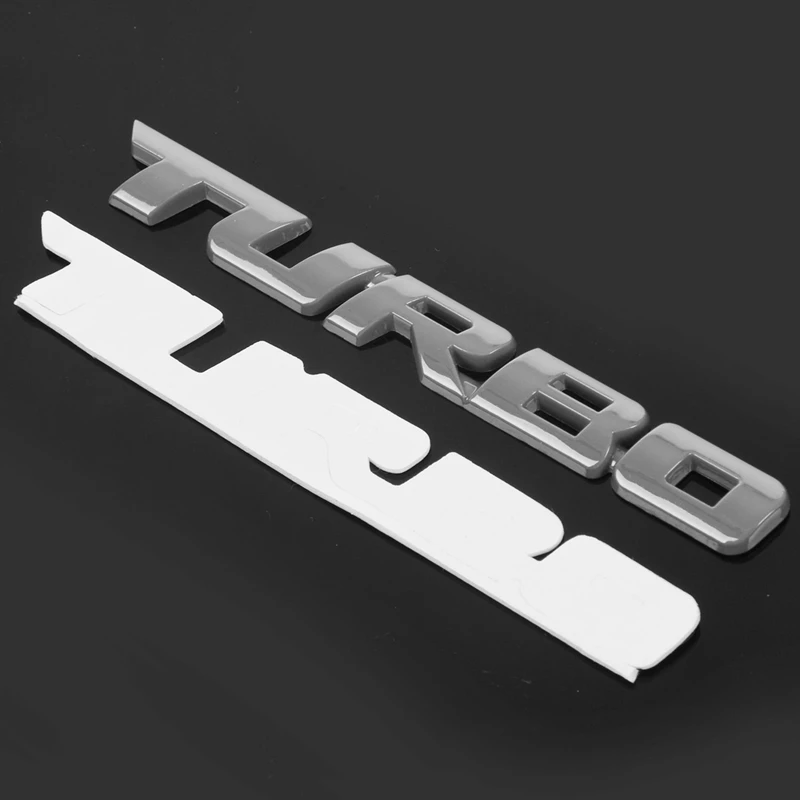 TURBO 범용 자동차 오토바이 3D 금속 엠블럼 배지 데칼 스티커, 실버, 3X