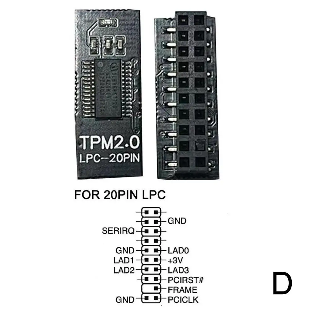Tpm 2.0 암호화 보안 모듈 보드 원격 제어 TPM2.0 LPC 20 핀 마더 보드 카드, ASUS Intel AMD GIGABYTE MSI