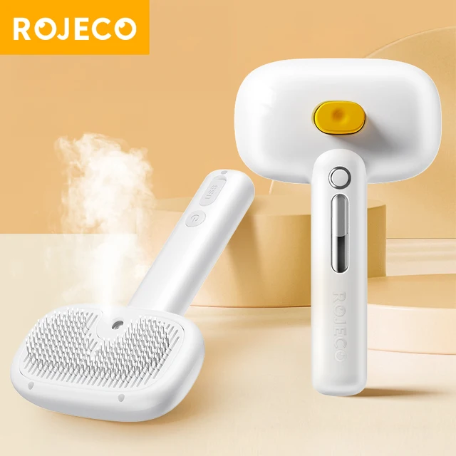 ROJECO Pet Steam Comb Electric Spray Brushes For Dog Cat Hair Removal Combs Pet Hair Grooming Tool Hair Remover Water Mist Brush 1