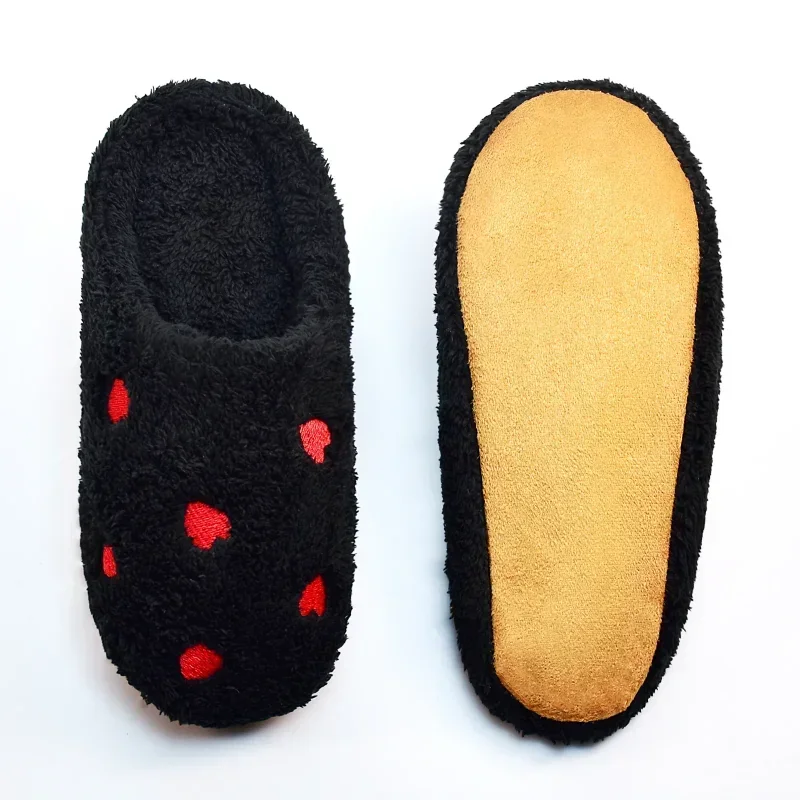Women's Carpet Soft Bottom Mute Shoes Heart-Shaped Light Living Room Shoes Winter Indoor Comfortable Cute Silent Love Slippers 3