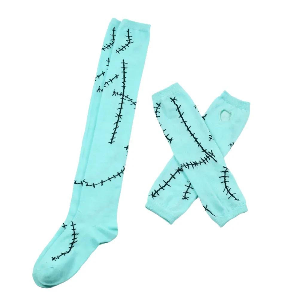 Neue Film Halloween Sally Cosplay Strümpfe Handschuhe Erwachsene frauen Full Set Socken Ärmelschonern Kostüm Zubehör Karneval Requisiten – Detail 6