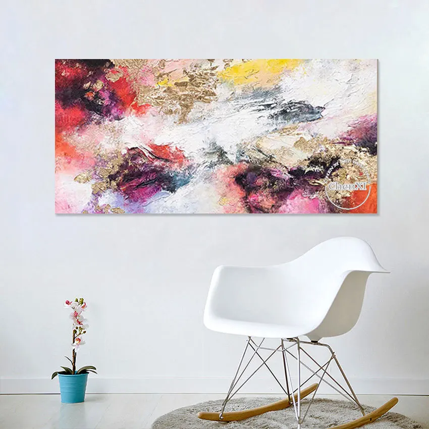 

Modern Wall Large Abstract Home Decorative Hangings Canvas Art Colorful Acrylic Painting Porch Showpiece Artwork Panel Set