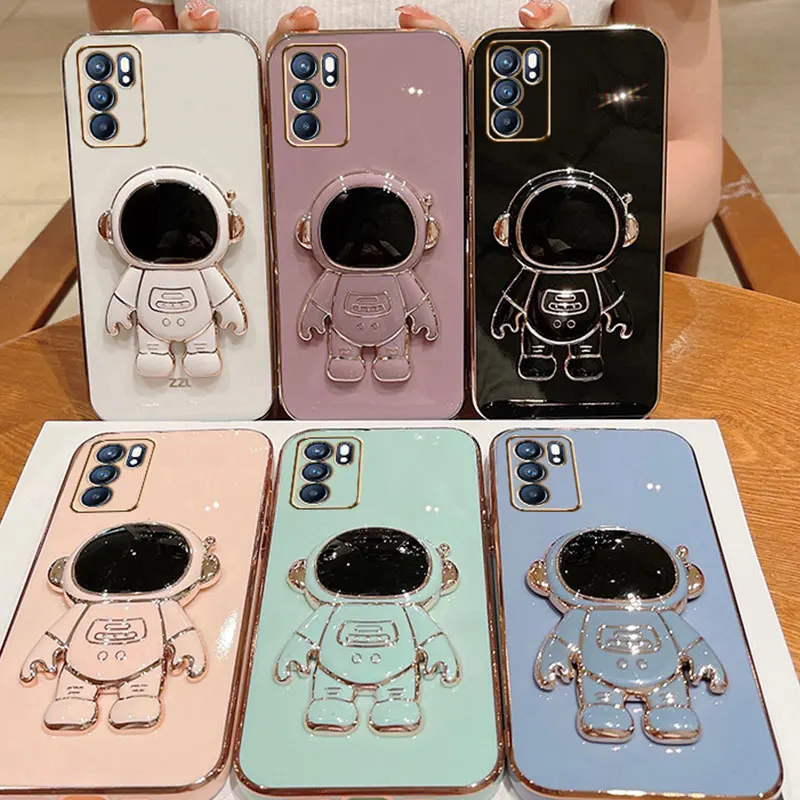 Funda de teléfono con soporte de astronauta para OPPO A54S, Protector de  cámara, funda de silicona para OPPO A54 S, A16, A16S, A54S