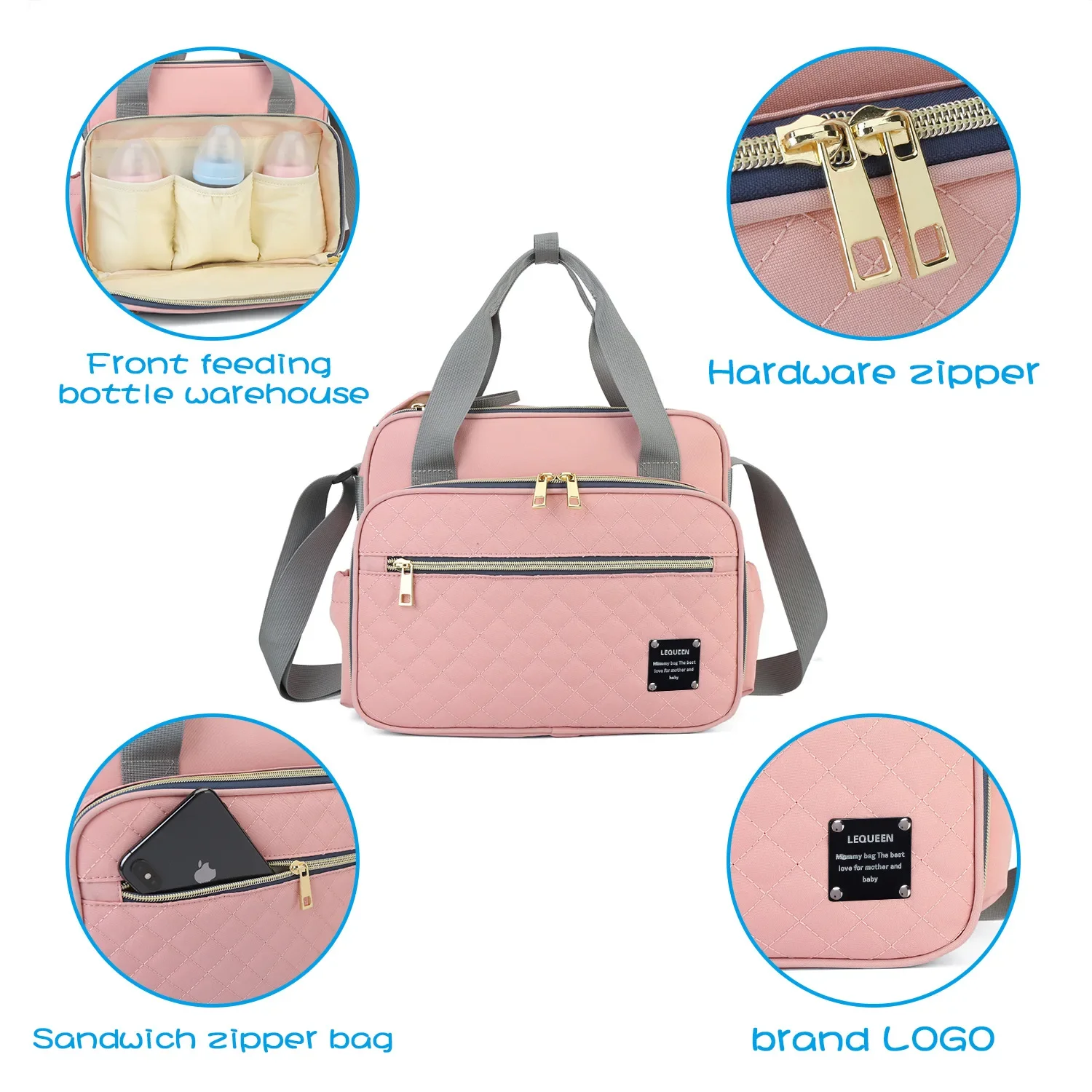 LargeCapacity Organizer Waterproof Wide Opening Travel Messenger Crossbody Bag Mummy Baby Nappy Bag Mommy Diaper Bag For Babies