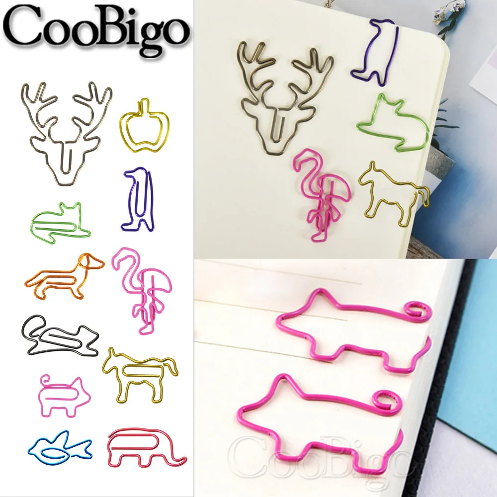 10pcs Kid Paper Clip Bookmark Clips Animal Cute Page Holder Stationery Office School Gift Decor DIY Craft Supplies Metal