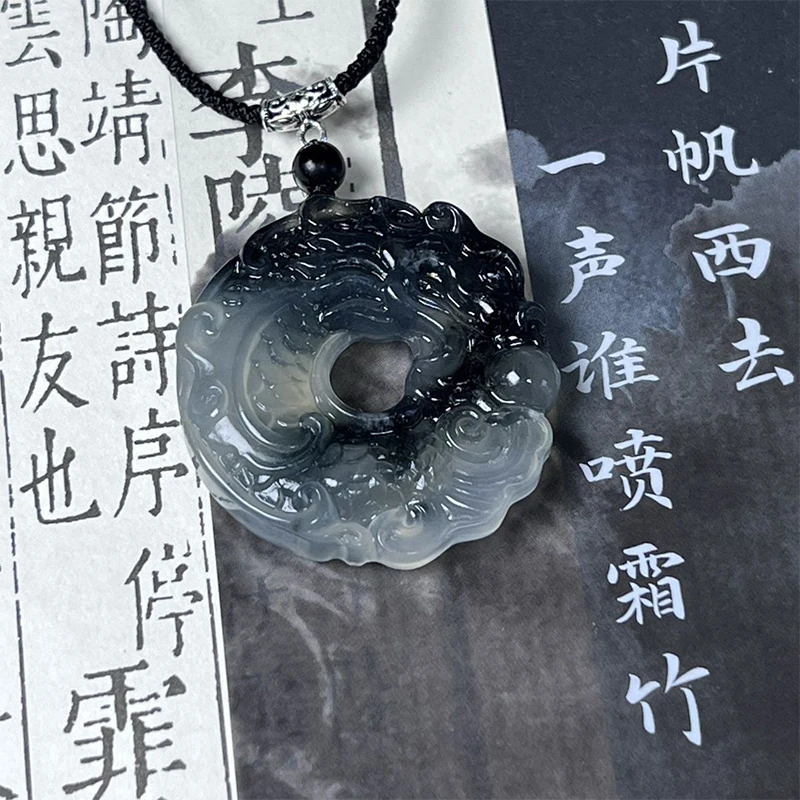 Chinese Style Dragon Phoenix Pendant Necklace For Women Girls Lucky Exorcise Evil Spirits Safety Auspicious Charms Necklace