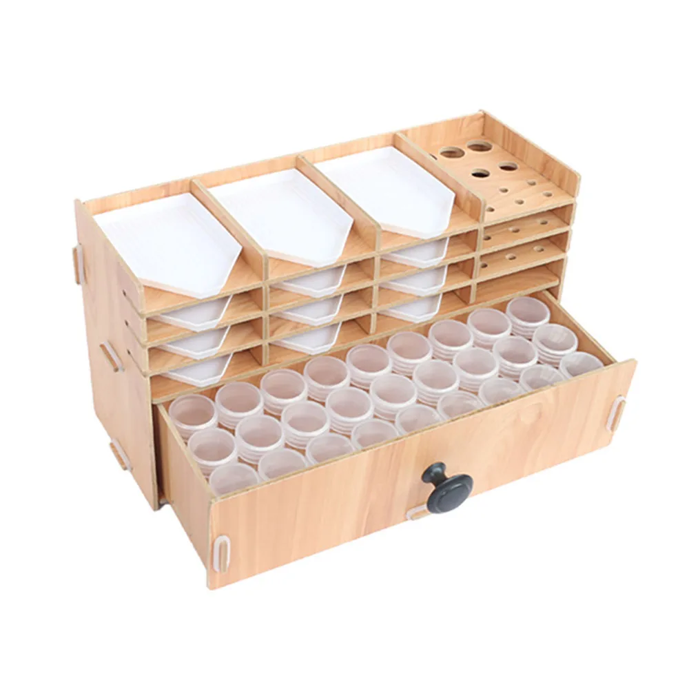 Multi-layer Diamond Painting Drawer Organizer Box Tool Wood Storage Rack for DIY Bead Trays Container Organizer Racks