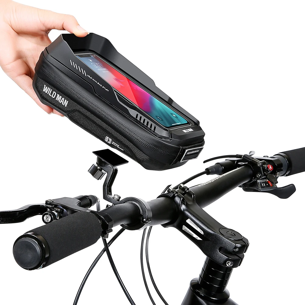 1L Bike Bag Front Bicycle Frame Bag Waterproof  Phone Touch Screen Case Top Tube Cycling Bag Reflective Outdoor Cycling Gear