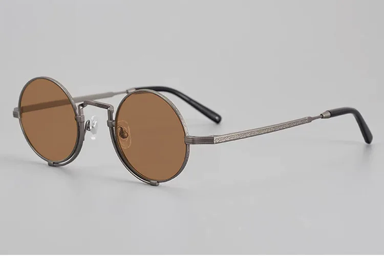 Yujo Unisex Full Rim Round Titanium Polarized Sunglasses