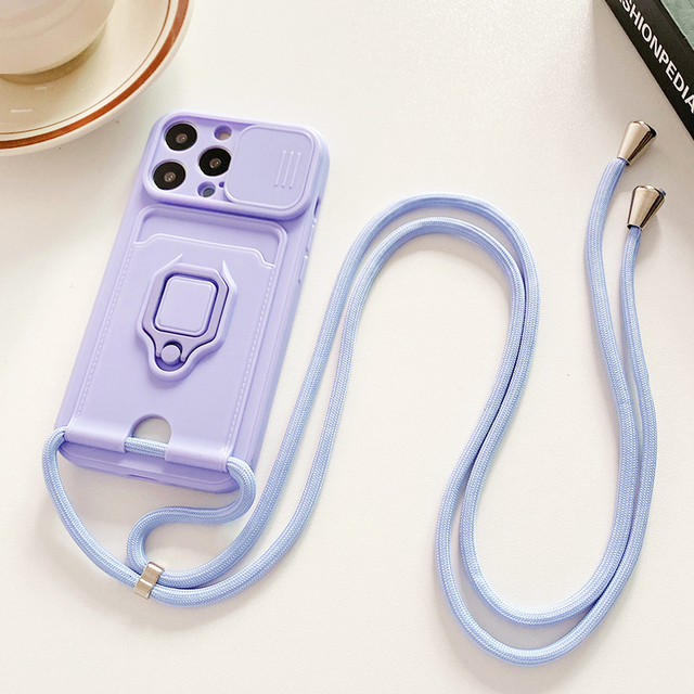 Lanyard phone case for Redmi Note8 9 10 Pro 9S 9C 9A 10S case for Xiaomi POCO M3 Pro C3 X3 NFC Wallet Card Holder cover