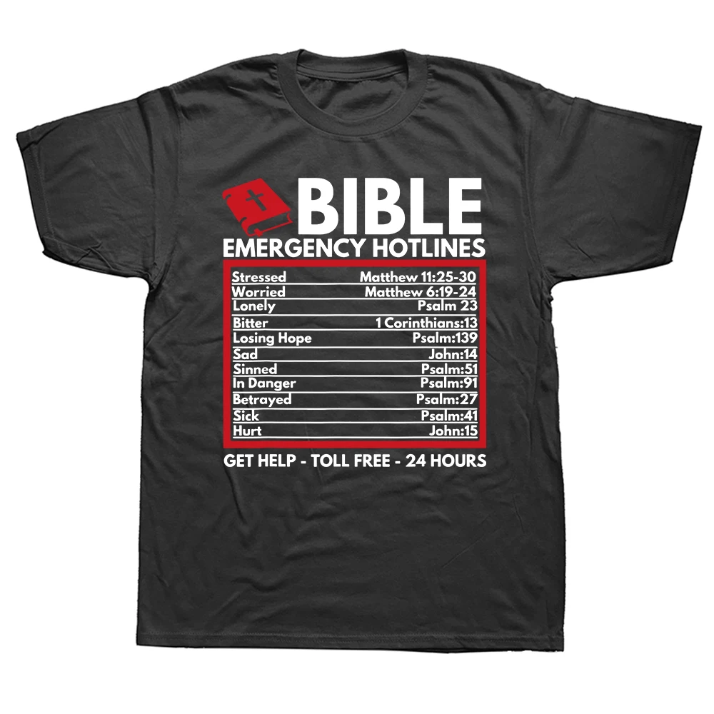 Bibel-Notrufnummern Lustige Christliche Jesus Gott T-Shirts Sommer Grafik Streetwear Kurzarm Geburtstagsgeschenke T-Shirt