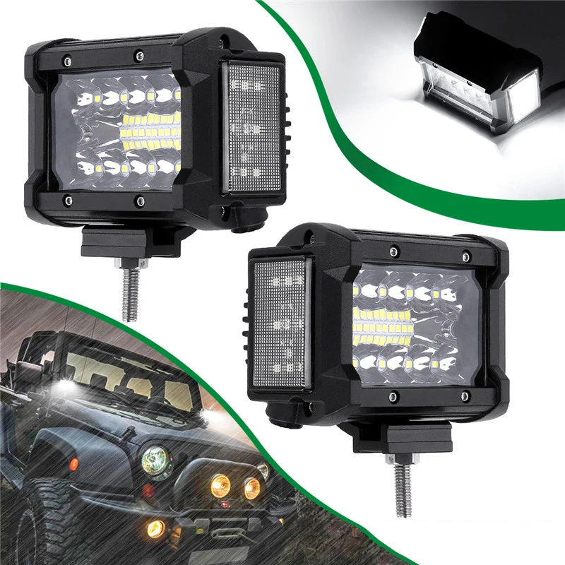 Bande Lumineuse Latérale LED de 3.5 Pouces et 108W pour Camion 4 Tages, Éclairage de Conduite Tout-terrain, 2 Pièces