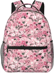 Floral Pink Lightweight Laptop Backpack - Stylish Casual Daypack - One Size (1)