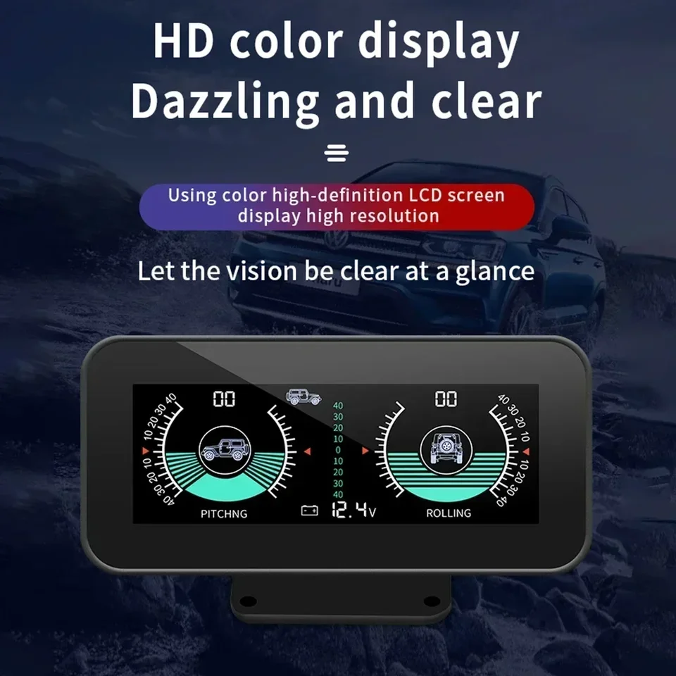 Bangcool Car Inclinometer 360° Rotation Gradient Balancer Slope Tilt Indicator For Self-driving