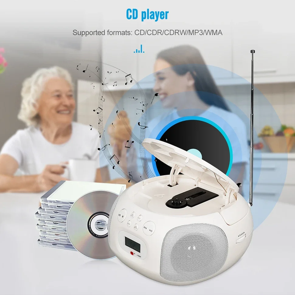 Retekess TR 636 Household CD Player Bluetooth Boombox Portable Radio AM FM Stereo Control Sleep Timer Support For Older Home portable cd player wooden cd player wall mounted cd player