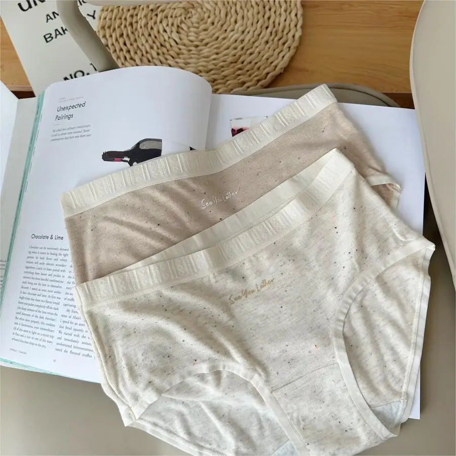 

Sweet polka Dot Seamless Panties women soft viscose Mid-rise high quality Pure cotton crotch young girl underpants N8463