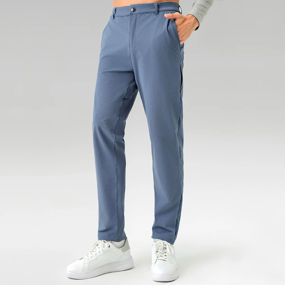 Men Thin Quick-drying Classic Four-sided Springing Casual Sweatpants With Hidden Zipper Pockets Solid Color For Men Pants 5