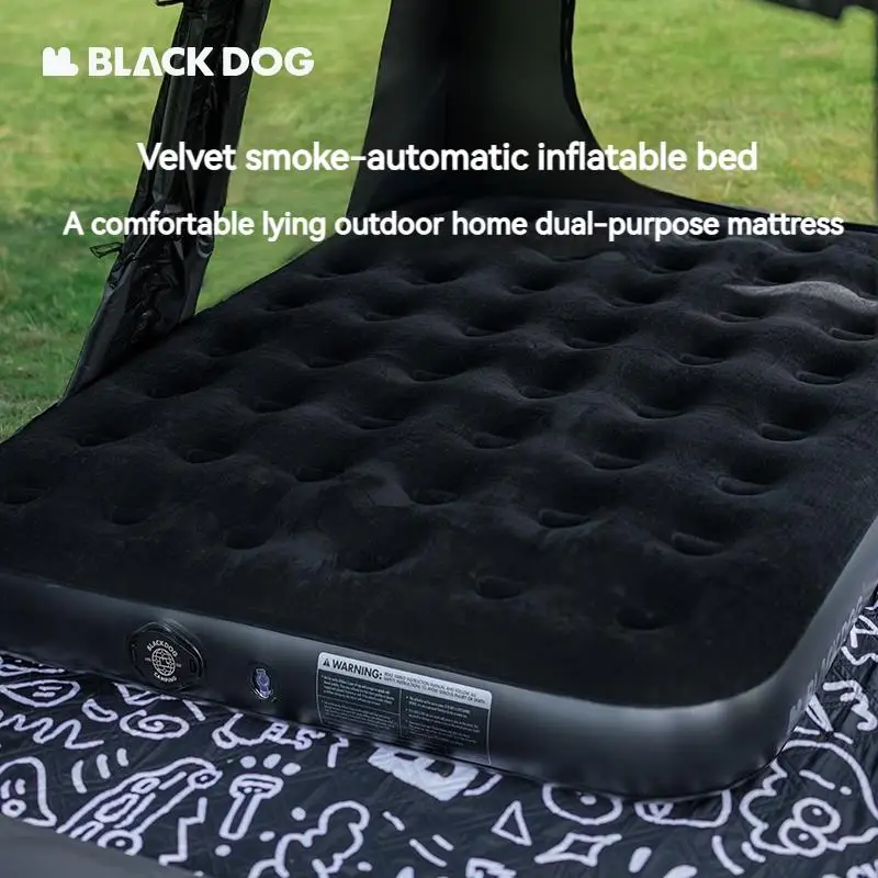 Naturehike BLACKDOG Built In Pump PVC Inflatable Mattress Outdoor Camping Travel Air Bed Sleeping Pad Mat 25cm Thickened Cushion