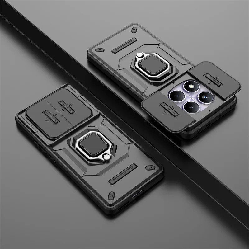 Magnetic Ring Stand Armor Phone Case with Car Mount Functionality