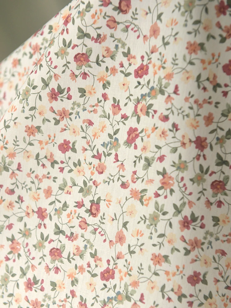 Autumn DIY Apparel Shirts Dresses Tablecloth Handmade Fabric Flower Twig Leaves Patterned Cotton 140x50cm