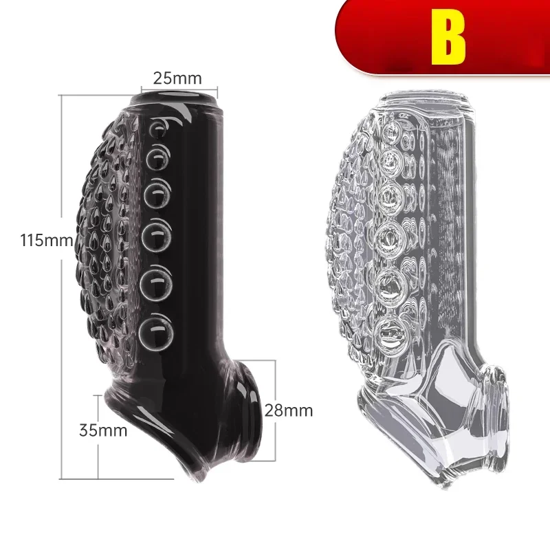 Penis Enlargement Sex Toys for Men Cock Ring Stretcher Extender Sleeve Reusable Condoms