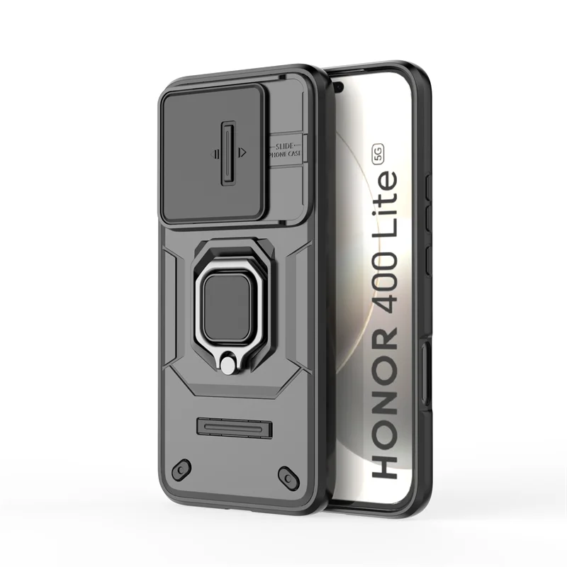 Enhanced Phone Case with Slide Window Cover and Stand Holder - Shockproof and Stylish Protection