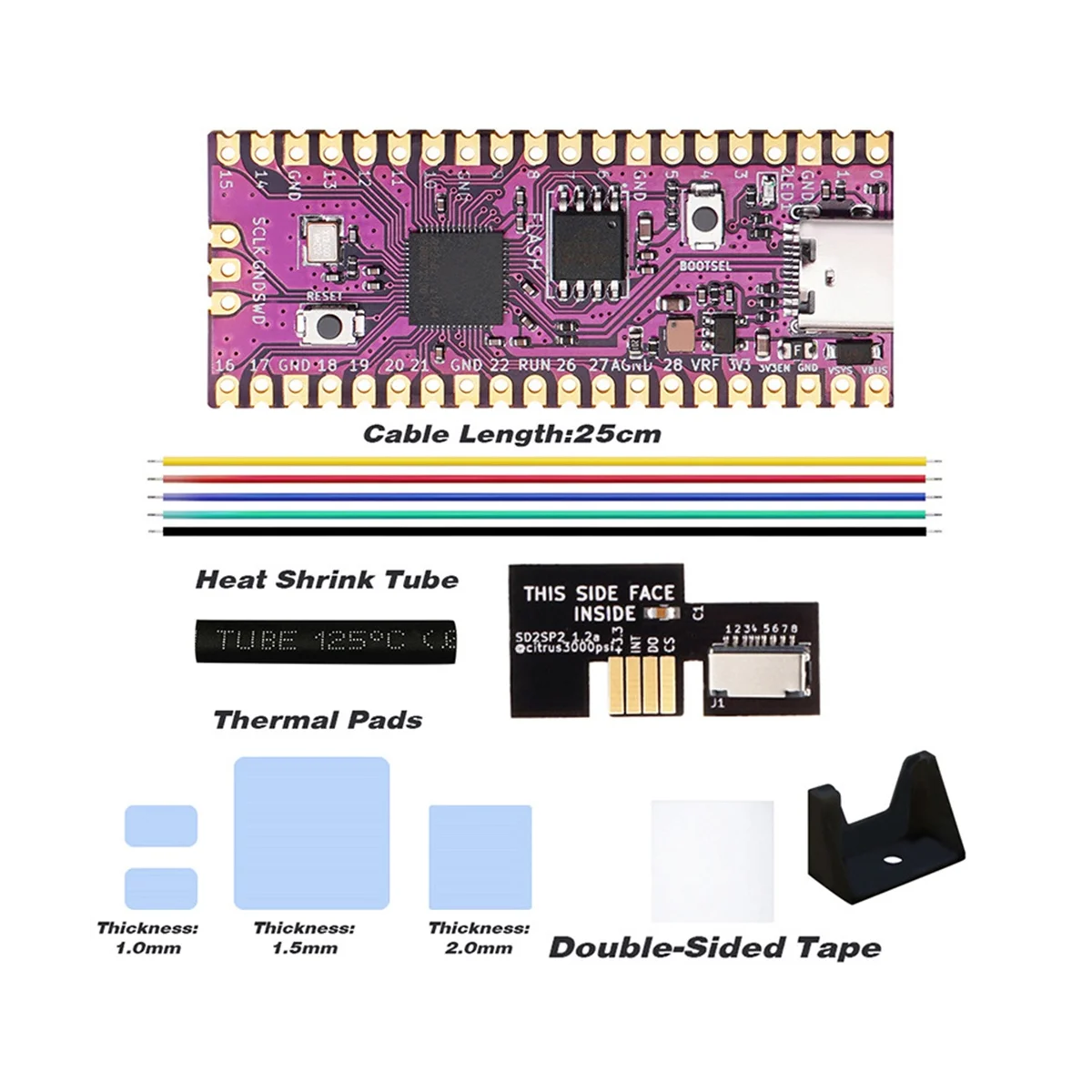  ںƮ  ŰƮ + SD2SP2 RP2040  ھ 264KB SRAM + 16MB ÷ ޸  
