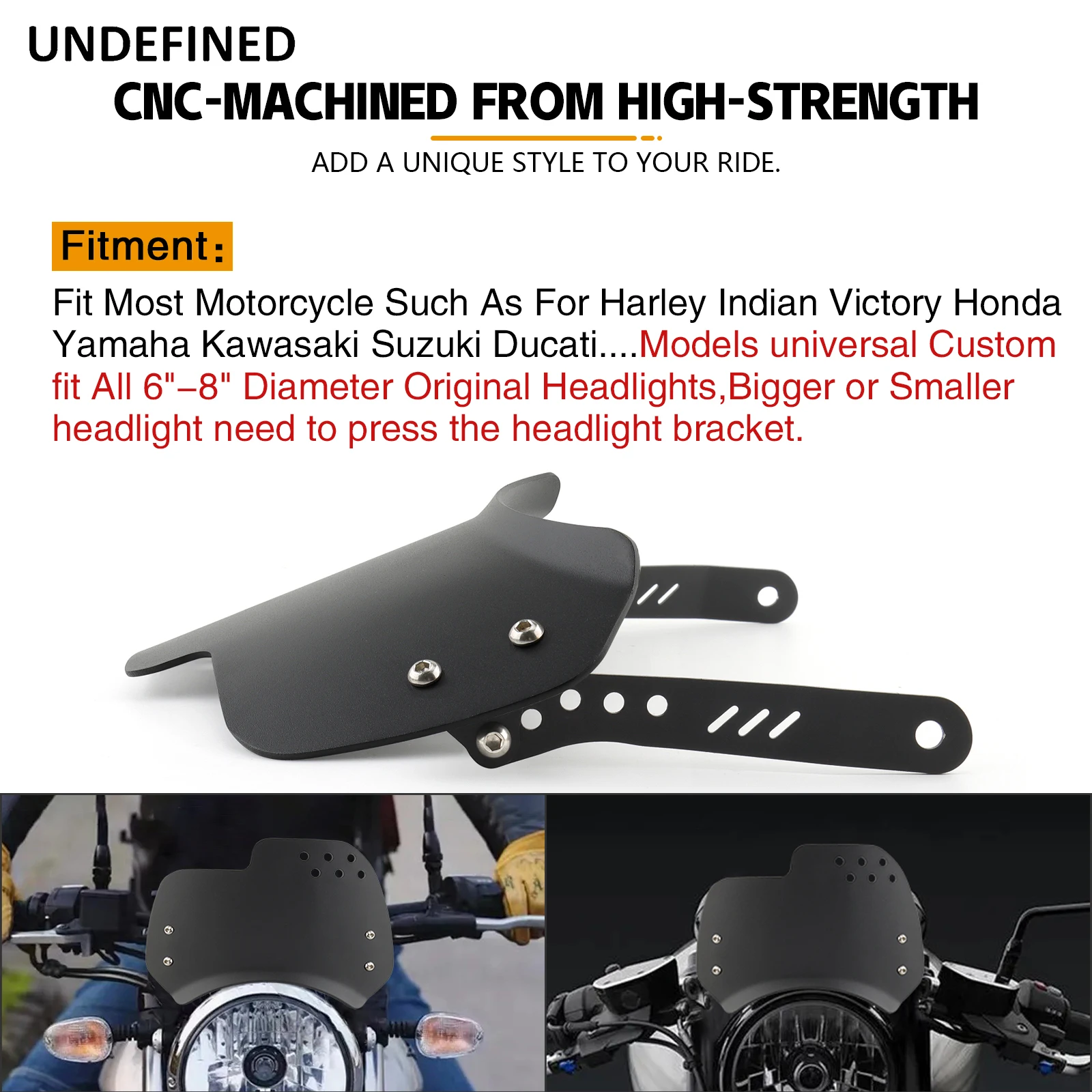 Universal Motorcycle Windshield Windscreen Wind Deflector Round Headlight For Husqvarna For Yamaha XSR For Royal Enfield Triumph