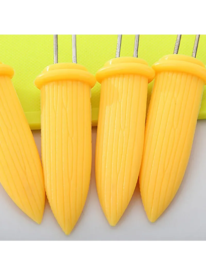 10Pcs Corn on The Cob Holders Stainless Steel Corn Holders on The Grill, Cob Skewers Double Fork Sweet Sea