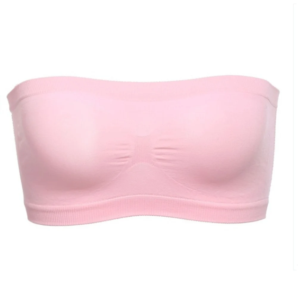 Womens Tube Top Strapless Bandeau Bra Stretch Underwear Solid Color Girls Bralette Seamless Strapless Tops Brassiere Bandeau Bra women lingerie bra women tube tops