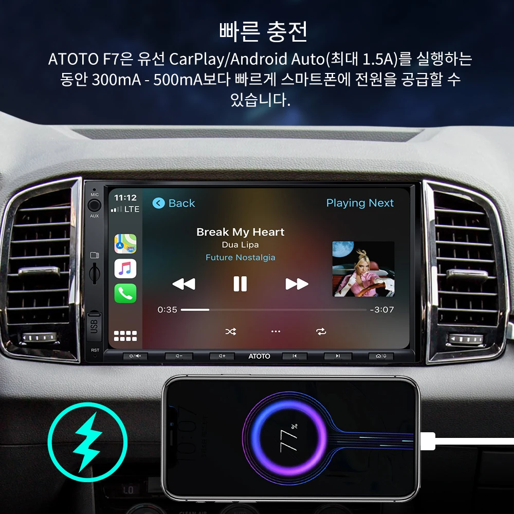 ATOTO  , ȵ̵, 2 Din, 7 ġ ġ ũ,  , USB  , SXM DAB,  ׷ Ƽ̵