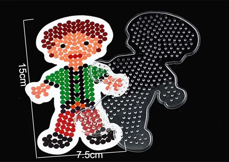 thumbnail image 1 of Patrones de tableros perforados con rompecabezas de pixel art, plantillas, papel para planchar, pinzas de plástico blancas para cuentas Hama de 5 mm, juguetes 3D, regalo para niños, 1 of 5