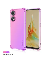 Shockproof Gradient Airbag TPU Phone Case Protective Cover for OPPO Reno 10 (Pink Purple)