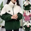 Autumn Winter Fleece Fluffy Jacket Streetwear Harajuku Zipper Coat Woman Lightweight Jacket Plush Warm Jacket Splice Coat 4