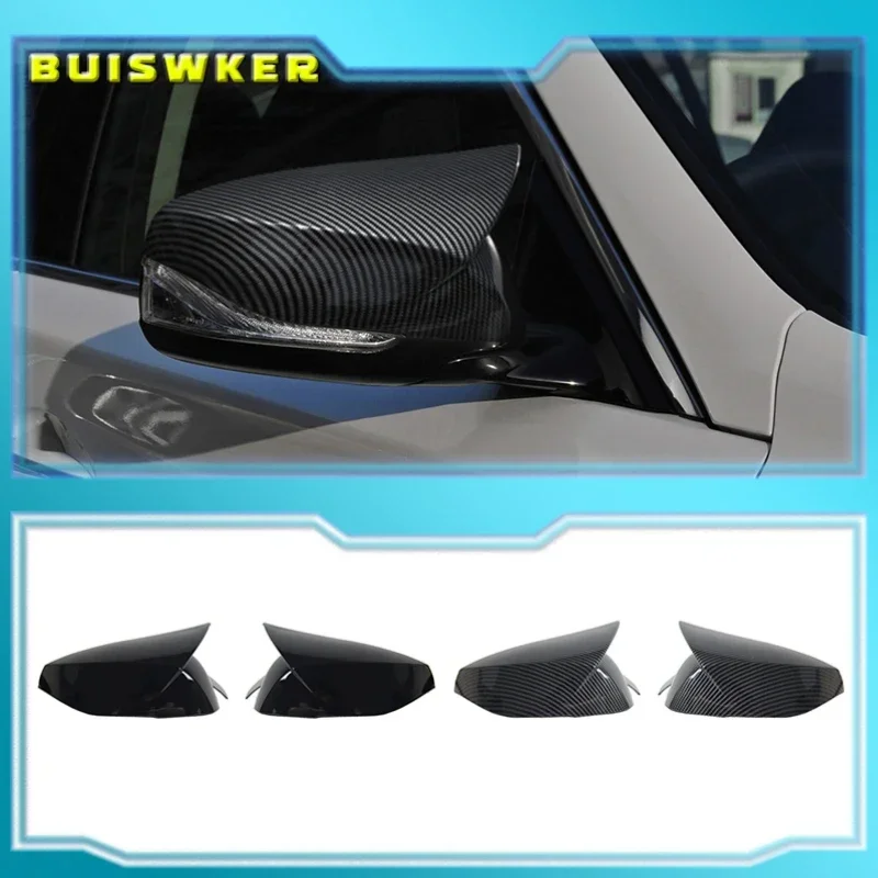 

2x Rearview Mirror Cover Side Wing Rear View Mirror Case Cover Glossy Black For Infiniti Q50 Q60 QX30 Q70 2014-2021 Car Styling