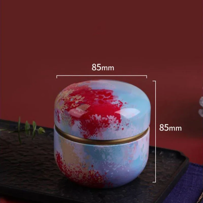 Tea Tin Box Tea Canister Mini Tea Box Storage Containers Tea Coffee Tins Flowers Pattern Food Storage Box for Herb Candy Chocolate Sugar Spices Candle