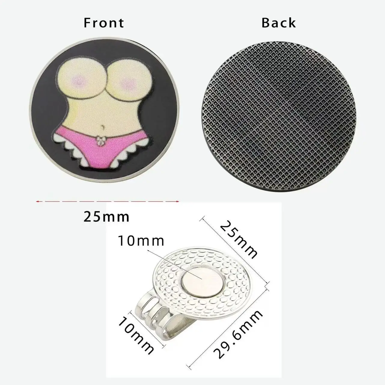 섹시하고 재미있는 골프 캡 클립 마커, 골프 맞춤형 액세서리, 새로운 골프 제품 마크 금속 캡 클램프, 볼 위치 마커