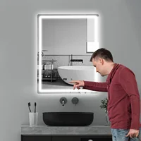 Led Bathroom Mirror With Light Bathroom Mirror With Light Clock Time Dimmable Anti Clock Mirror Smart Mirror - Image 5
