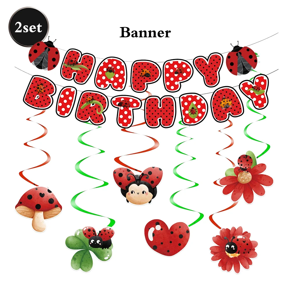Marienkäfer Party Geschirr Pappteller Tasse Serviette Alles Gute zum Geburtstag Banner Kuchen Dekoration Miraculous Marienkäfer Geburtstag Dekor Zubehör – Detail 9