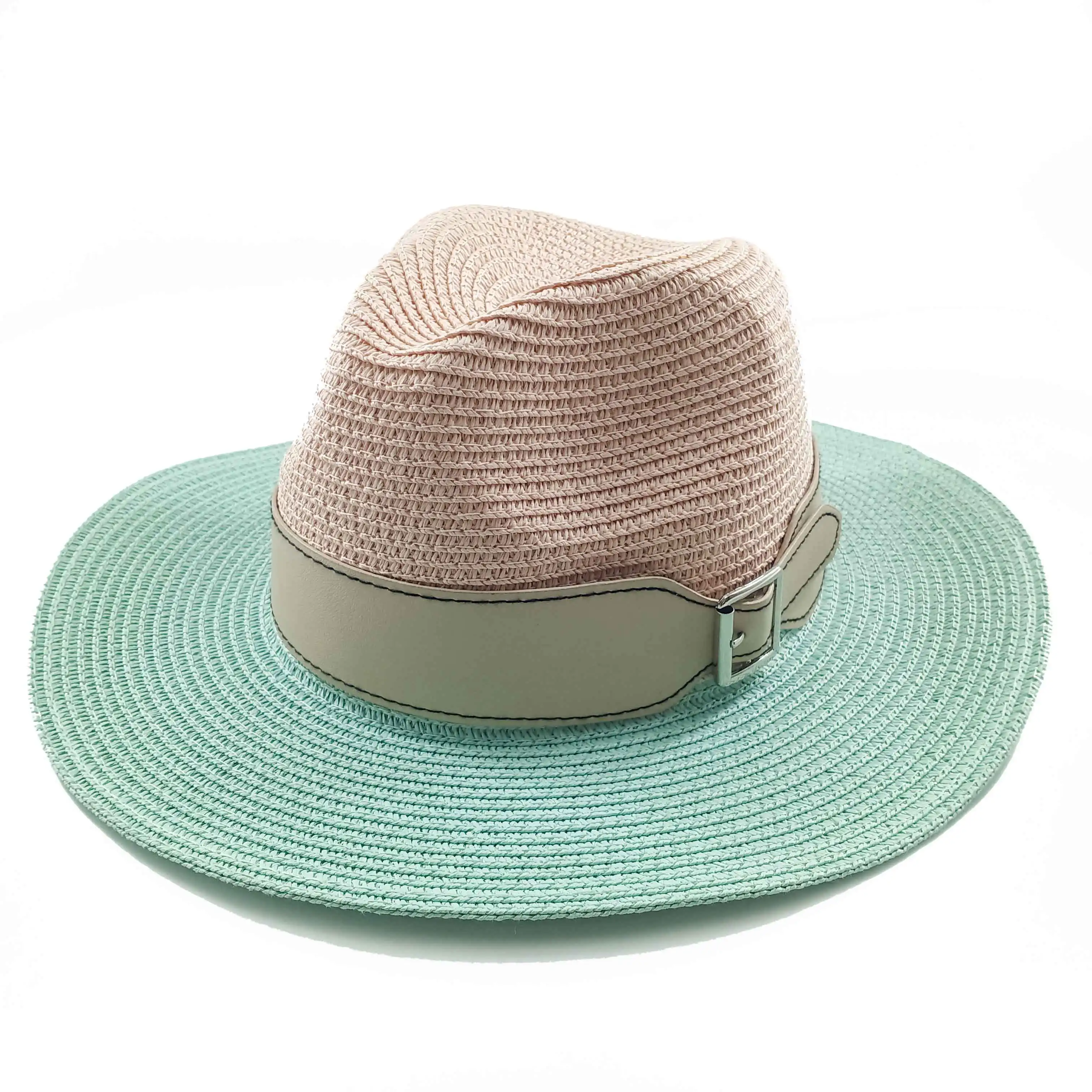 

Color matching Hats for Women Beach Sun Hats Belt Band Men Hat Straw Summer Panama Formal Jazz Cap Wide Brim Sombreros De Mujer