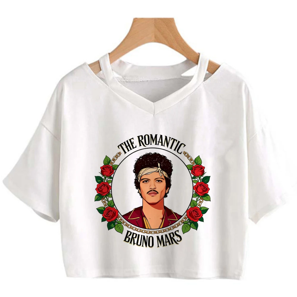 Bruno Mars the Romantic Tour Crop-Top für Damen, Streetwear, Emo-Party-Meme-Top, T-Shirts, Harajuku-Meme, Y2K, günstige Alternative