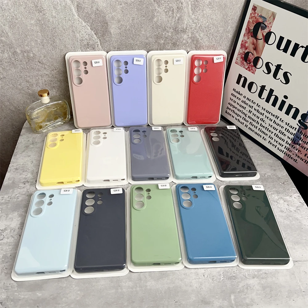 Solid Color Liquid Silicone Shockproof Case with Camera Lens Protection and Box