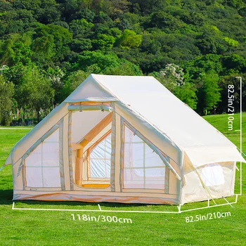Inflatable Tent for Camping with Hand Pump Blow Up Tent Glamping Tent 4 Season Air Tent, Easy Setup Waterproof Outdoor Oxford 1