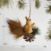 Cute Artificial Squirrel Pendant Christmas Tree Hangings Ornaments Simulated Squirrel Craft Xmas Garden Doll Pendant Decorations 5