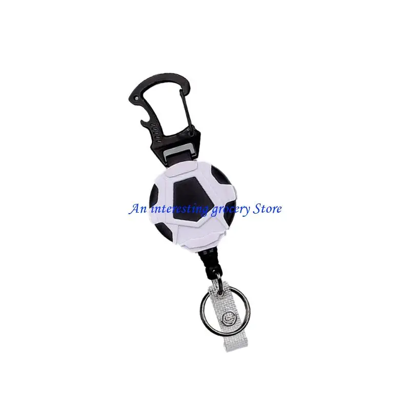 652d Retractable Keychain Heavy Duty Carabiner Abzeichenhalter Outdoor Keychain Tool – Detail 1