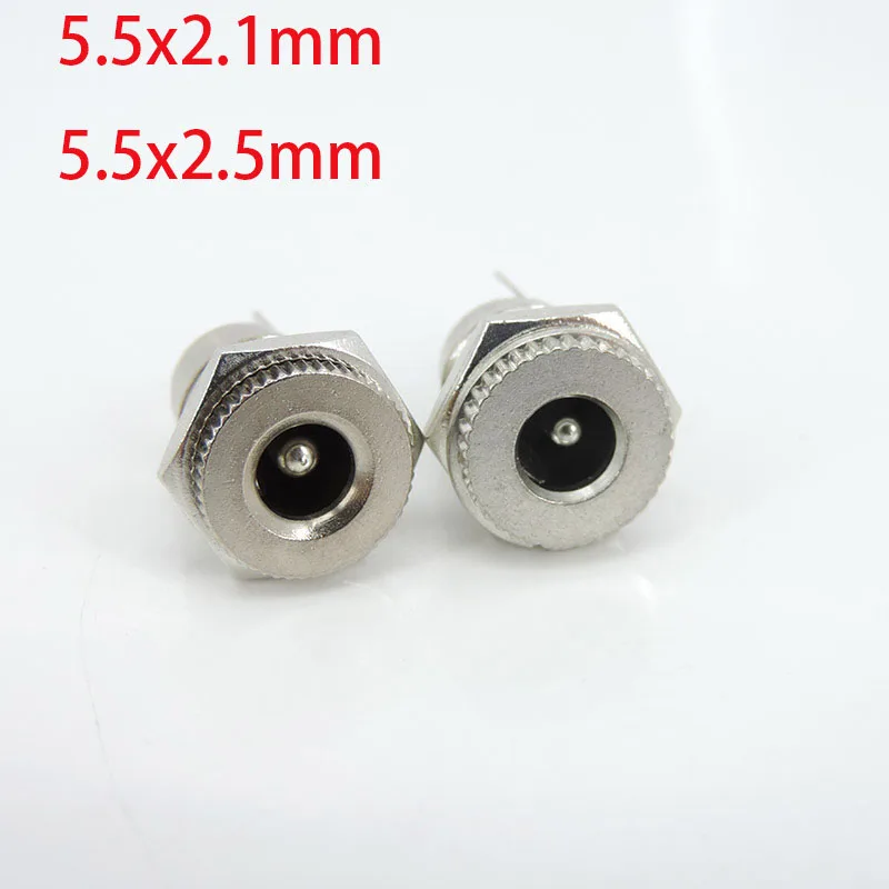 Silver Metal DC Male female Power supply DC099 socket Plug Jack Connector 5.5x2.1mm 5.5mm x 2.5mm Yellow Head 5.5*2.1 5.5*2.5mm wire connector wire connector terminals electrical connectors cable connector electrical connector dc connectors power plug power jack connector power plugs usb plug socket connector