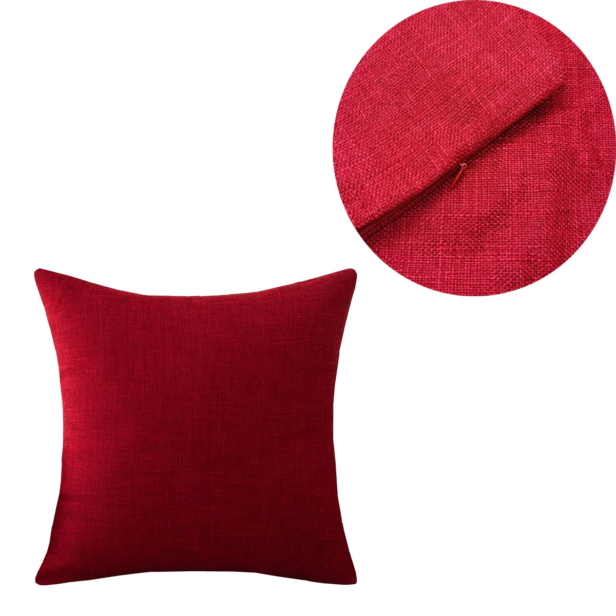 Cozy Linen Solid Sofa Cushion Cover - Elegant Home Office Throw Pillow Case
