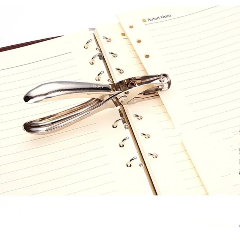 New Metal Material Office Stationery Hole-punching Machine Hand Perforator Single Hole Type 8 Pages At A Time Hole Punch