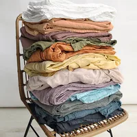 3PCS 100% Washed Linen Sheet Set, Natural Flax Bed Sheets 2 Pillowcases, Breatherable Soft Farmhouse Bedding Bedsheet Flat Sheet 3